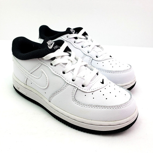 Nike Air Force 1 AF1 ESS Toddler Boys Size 8c White Black Low Sneaker Shoes - Picture 1 of 11